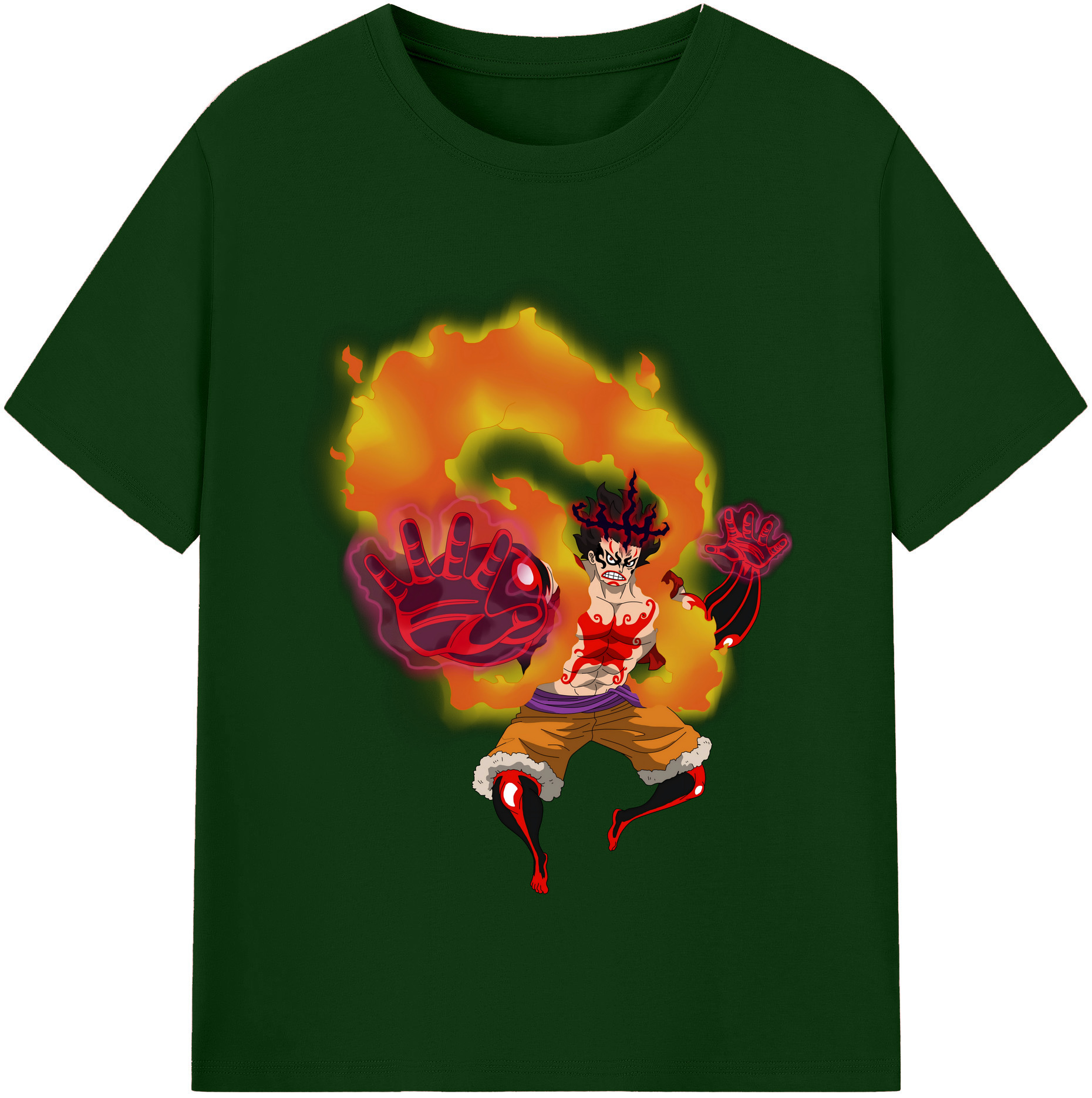 ワンピース モンキー・D・ルフィ ONE PIECE Monkey D. Luffy 綿100％半袖Tシャツ（フロントプリント）